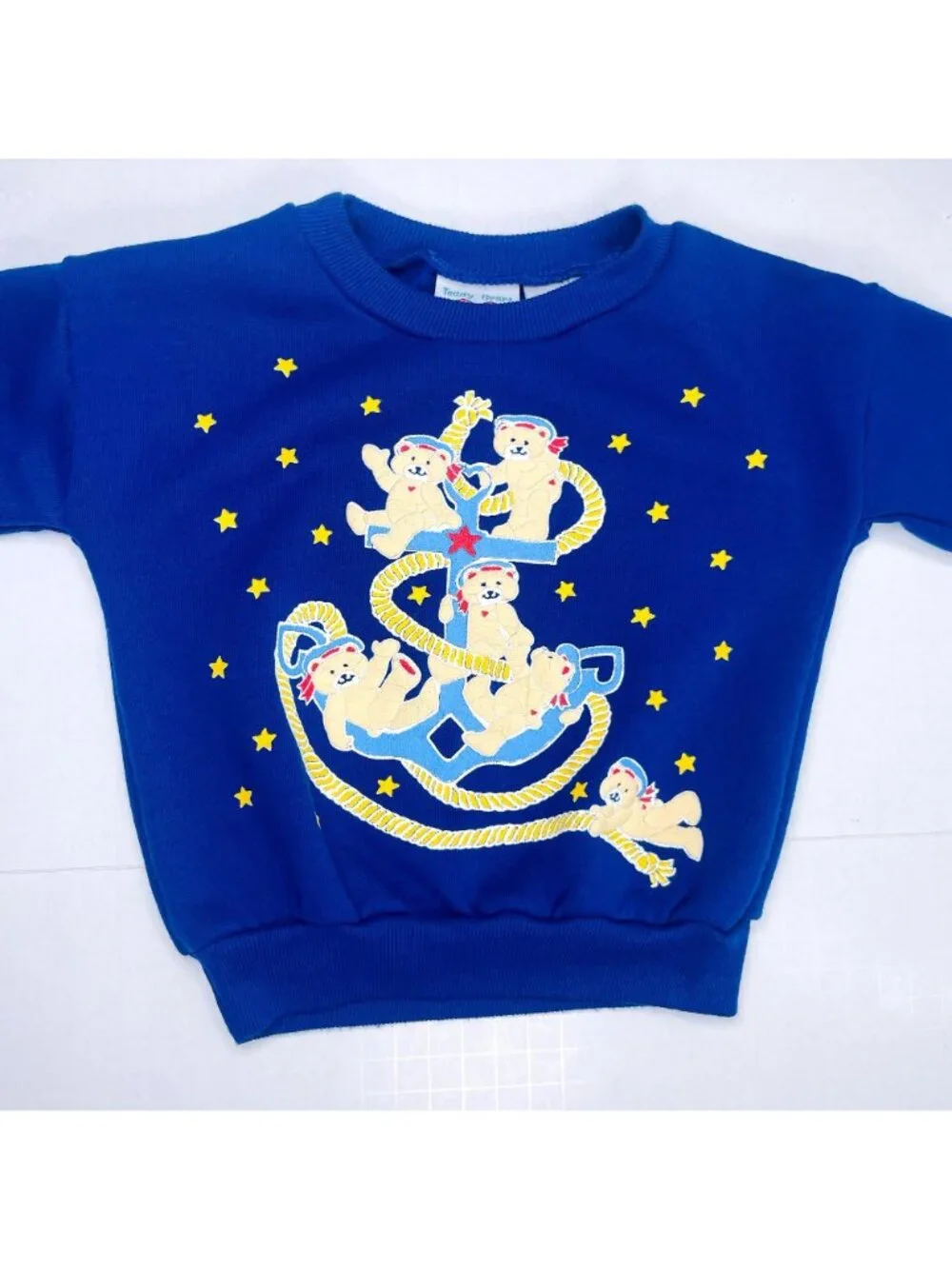 Vintage Nautical Sailor Teddy Bear Sweatshirt Pants Tracksuit Set Outfit 24m 2T
